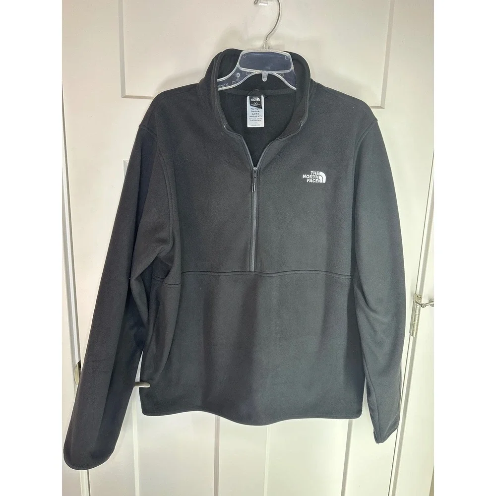 The North Face Mens Circular Design 1/4 Zip Fleece Pullover Black Large NF0A7UJO